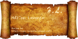 Hápp Levente névjegykártya